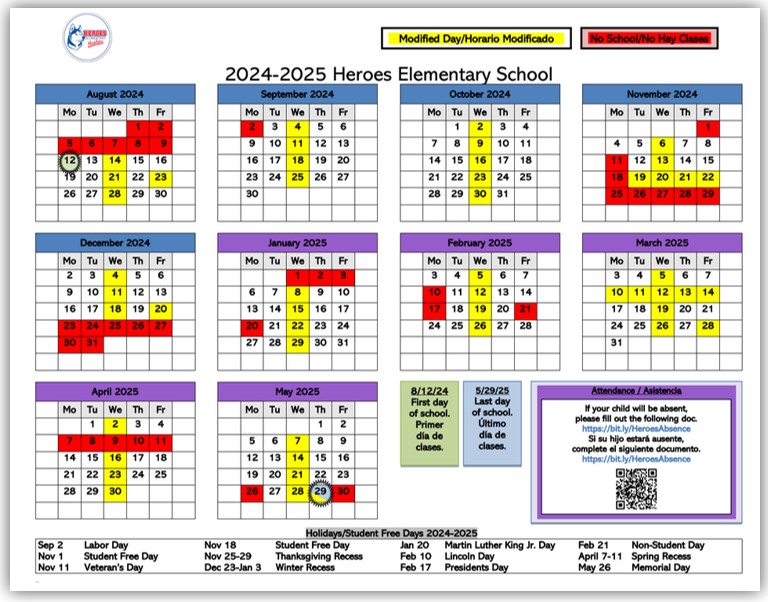 Heroes calendar